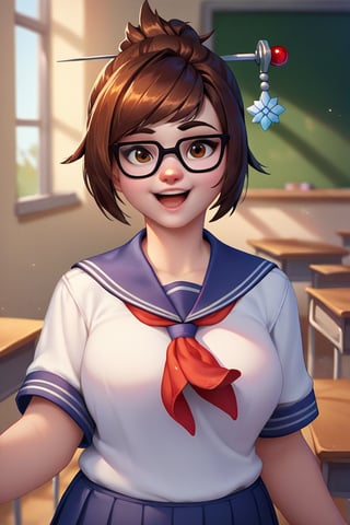 Score_9, Score_8_up, Score_7_up, Score_6_up, Score_5_up, Score_4_up, source_cartoon, 

mei (overwatch),
,

school_girl_uniform,upper_body,standing, happy,classroom