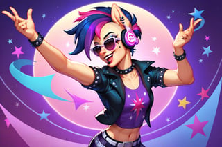 Prompt: Score_9, Score_8_up, Score_7_up, Score_6_up, Score_5_up, Score_4_up, source_cartoon, my little pony, 


Twilight_sparkle_(mlp), spinning DJ Club records,  wearing sunglasses, nightclub,



, wearing headphones, starry_background, spinning, MLP, human girl. Punk clothing.  mlp cartoon art.  pony ears, bright eye makeup looks.  Black clothes, Be1nn1e, black_Lipstick, lips, punk clothing, happy looks,  dancing, 