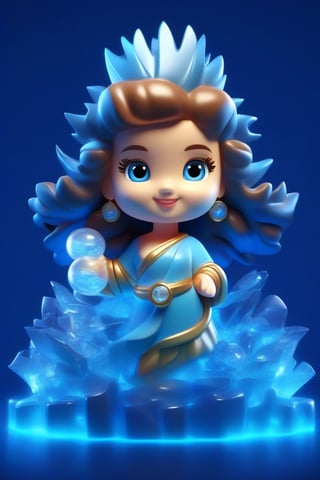 1girl, 3d figure, 
Lady liberty,
blue eyes, brown hair, 
bubble, American bold eagle,
, earrings,  full body, 
glowing, jewelry, long sleeves, looking at viewer, smile, solo, standing, water ,3d figure