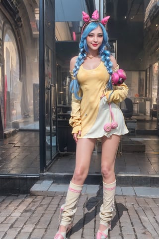 a woman in a transparent yellow dress (tight_body), (((holding and playing a mic))), long blue hair, smile, socks, gloves, blue hair, braid, hairband, shaped like musical notes, gloves without fingers, pink eyes, tiara on the head, music,Mobile legends,
skin, realistic,
photon mapping
more details
16k,Hdr,cg, 3d, maintain maximum image detail,photography,high resolution,Anti Aliasing,(((SEXY)))








,Cici