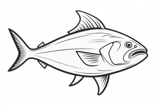 fish tuna sketched art vector