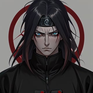 Madara Uchiha male version with sharingan eyes giving me a death stare
