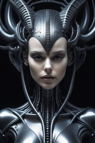 a cyber woman in the style of H R Giger 