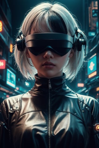 n_2b, white hair,white background,ink,(black blindfold:1.3),Ultra-detail,(highres:1.1),best quality,(masterpiece:1.3),cinematic lighting,Cyberpunk VR ,Cyberpunk,C7b3rp0nkStyle