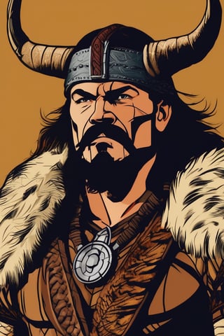 Kraven the Hunter in the style of Vikings 