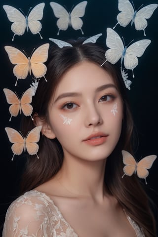 (ultra realistic,best quality),photorealistic,Extremely Realistic, in depth, cinematic light,butterfly\(hubggirl)\,

intricate background, realism,realistic,raw,analog,portrait,photorealistic,