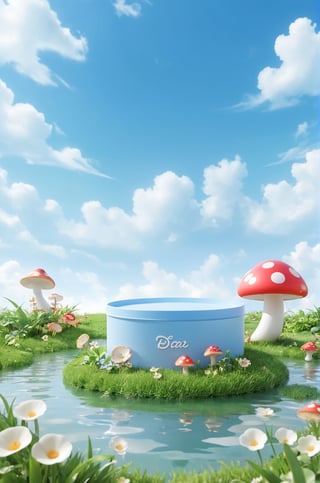 3D\(hubgstyle)\,no humans, outdoors,water,sky,day,cloud,flower, E-commerce booth, grass,scenery,mushroom, green theme,

professional 3d model, anime artwork pixar, 3d style, good shine, OC rendering, highly detailed, volumetric, dramatic lighting, 