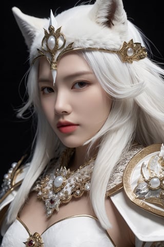  HUBG_Mecha_Armor, official art, full body:1.3,

 (Extremely beautiful hubggirl,, White Wolf queen, white Wolf_girl, crown (headgear):1.3), Wolf Head, Wolf_girl, Moon.solo, hanfu,
Majestic. Solemn, white wolf's head at the shoulders, wolf's ears, (white medieval byzantine theme),
cowboy shot, (alive skin),HUBGGIRL,lip biting,detailed skin,detailed face,(studio light:1.4),nude,
