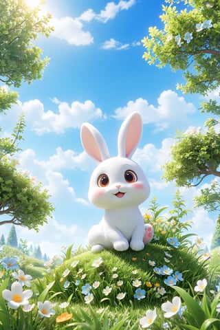 professional 3d model,anime artwork pixar,3d style,good shine,OC rendering,highly detailed,volumetric,dramatic lighting,3d\(hubgstyle)\,

A cute bunny in the grass, spring flowers and trees, blue sky, bright colors, 8k, UHD professional 3d model, anime artwork pixar, 3d style, good shine, OC rendering, highly detailed, volumetric, dramatic lighting,

beautiful colorful background,very beautiful,masterpiece,best quality,super detail,anime style,key visual,vibrant,studio anime,