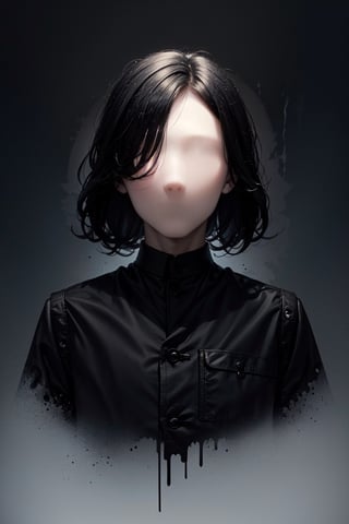 ((masterpiece)),(dark art),black hair,professor outfit,1boy,faceless, no nose, no mouth, no eyes, burn background