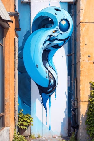 Street art, with its contemporary sensibility and a blend of geometric and surreal forms, conveys beauty