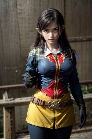   smile,   mature_woman, 27 years old, stern expression, frustrated, disappointed, flirty pose, sexy, looking at viewer, scenic view, Extremely Realistic, high resolution, masterpiece, 

dragonballrobelu, ,robelu, long hair, blue hair, pointy ears, (red eyes:1.3),BREAK gloves, jewelry, earrings, belt, uniform, military, military uniform,BREAK outdoors, space, star \(sky\), sun,BREAK looking at viewer, (cowboy shot:1.5),BREAK , (masterpiece:1.2), best quality, high resolution, unity 8k wallpaper, (illustration:0.8), (beautiful detailed eyes:1.6), extremely detailed face, perfect lighting, extremely detailed CG, (perfect hands, perfect anatomy),
