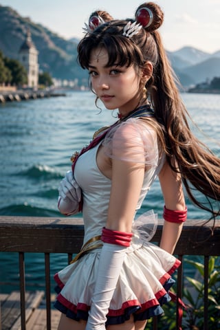   smile,   mature_woman, 27 years old, stern expression, frustrated, disappointed, flirty pose, sexy, looking at viewer, scenic view, Extremely Realistic, high resolution, masterpiece, 

aausagi, double bun, twintails, parted bangs, hair ornament, circlet, jewelry, earrings, choker, see-through, red bow, white gloves, elbow gloves, multicolored skirt


(+ hair ornament)