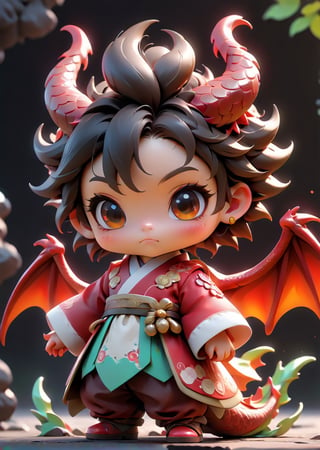 best quality, masterpiece, beautiful and aesthetic, vibrant color, Exquisite details and textures,  Warm tone, ultra realistic illustration,	Sticker, Chibi, colorful perfect 3d ink splash forming perfect detailed extreme close up perfect realistic a cute chibi dragon boy, Dragon Wings, 3d, toy style, korean, white and red hanbok costume, ultra hd, realistic, vivid colors, highly detailed, UHD drawing, perfect extreme dark black background, perfect composition, beautiful detailed intricate insanely detailed octane render trending on artstation, 8k artistic photography, photorealistic concept art, soft natural volumetric cinematic perfect light, graffiti art, splash art, street art, spray paint, oil gouache melting, acrylic, high contrast, colorful polychromatic, ultra detailed, ultra quality, CGSociety,