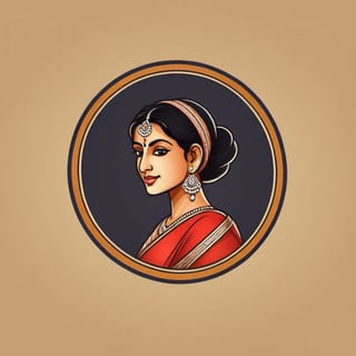  vintage  logo of Indian women wear saree [logo],  [vintage logo], simple logo, clean logo,logo