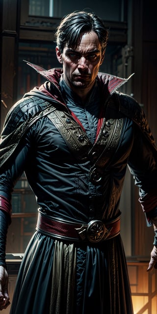 doctor strange, classic costume,more detail XL, masterpiece, best quality, incredibly absurdress, highres, high detail eyes, high detail background, male focus, ,Real