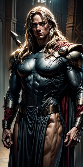 thor from marvel, classic costume,more detail XL, masterpiece, best quality, incredibly absurdress, highres, high detail eyes, high detail background, male focus, ,Real