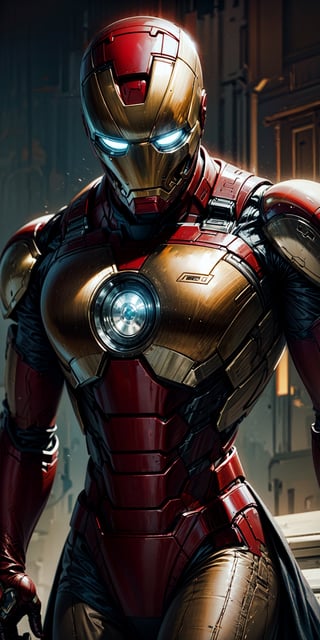 iron man, classic costume,more detail XL, masterpiece, best quality, incredibly absurdress, highres, high detail eyes, high detail background, male focus, ,Real