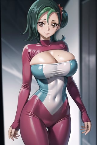 8k, hdr, ultra high res, raw photo, best quality, photorealistic, masterpiece, 1girl, solo, beautifull face, detailed face, , expressive eyes, smile, huge breasts, sexy cleavage, intricate detailed, slim body, catsuit outfit , detailed skin, backstreet background,hmochako,nami \(one piece\),hmkotori