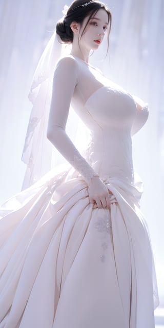 full body shot, (Transparent Snow-white skin), (very fair and radiant skin:1.4), full shot, wide shot, cute girl in beautiful white weddingsdress, polariod photo, filmgrain, full shot, full body, dynamic pose, (girl in suit, thin nose), (wearing beautiful white weddingdress:1.9), very long black hair, (one ponytails hairstyle:1.4), (realistic skin), (wedding background:1.8), (man in background:1.8),
High quality texture, intricate details, detailed texture, High quality shadow, a realistic representation of the face, Detailed beautiful delicate face, Detailed beautiful delicate eyes, a face of perfect proportion, Depth of field, perspective, (big eyes:0.8), perfect body, distinct_image, (finely detailed beautiful eyes and detailed face), light source contrast, photorealistic, realistic, // realistic skin, slim waist, small hight, slim body, (huge breasts:1.2), ((gigantic breasts:1.8)), (pureerosface_v1:0.5), (ulzzang-6500-v1.1:0.5), Singaporean girl, ahg, , 1 girl, jisoo, yoona, goyoonjung, Girl, lhc,,,1 girl