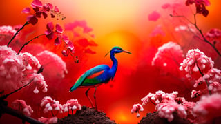(Wildlife Photography by Alaa Al-Marjani and Luigi Veronesi:1.2), award winning,
environment occlusion,
(aesthetic of surrealism with translucent atmosphere:0.5),
distinctive pinnacle of creativity with precise details,
(poppyred and ruby colors:0.1),