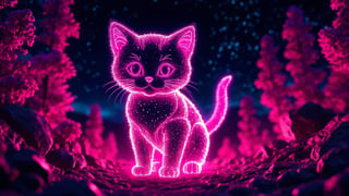 a [pink] glowing [pussy] silhouette sketch in a nightscape, in the style of tenebrism mastery, bold outline,  unreal engine 5, double lines, energy-charged, luminous pointillism, made of wiree