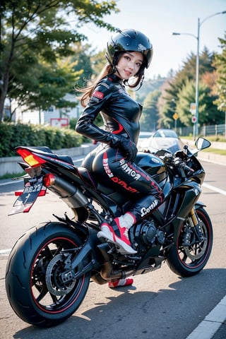 sweet smile,
average_breast, 
bright pupils, 
clear eyes, 
( ),
(Saturation: -0.2),
(Contrast: -0.5),
the most beautiful image I have ever seen, volume rendering, Realism, kpop idol, ,


racing safe suit,
racing safe helmet,
background(road,gp motorbike,)
(holding racing safe helmet. )
()
()
side view,
soft focus.
Soft and gentle ambiance
,1 girl,yhmotorbike