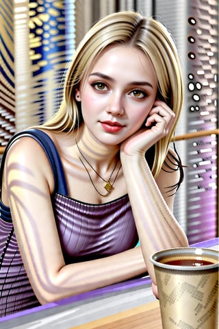 Hyper-Realistic photo of a beautiful girl sitting in a cafe,20yo,1girl,solo,detailed exquisite face,soft shiny skin,smile,looking at viewer,Jessica Alba lookalike,elegant dress,[deep purple and wine red color]
BREAK
backdrop:oceanview cafe,table,coffee mug,window,lamp, flower,(girl focus),cluttered maximalism
BREAK
settings: (rule of thirds1.3),perfect composition,studio photo,trending on artstation,depth of perspective,(Masterpiece,Best quality,32k,UHD:1.4),(sharp focus,high contrast,HDR,hyper-detailed,intricate details,ultra-realistic,kodachrome 800:1.3),(cinematic lighting:1.3),(by Karol Bak$,Alessandro Pautasso$,Gustav Klimt$ and Hayao Miyazaki$:1.3),art_booster,photo_b00ster, real_booster