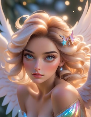 (best quality,4k,8k,highres,masterpiece:1.2),ultra-detailed,(realistic,photorealistic,photo-realistic:1.37),inner glowing shining,girl figure,transparent body,beautiful detailed eyes,beautiful detailed lips,extremely detailed eyes and face,long eyelashes,soft flowing hair,graceful pose,ethereal christmas atmosphere,soft ambient lighting,subtle color grading,sublime beauty,sublime beauty,ethereal heaven background,captivating aura,magical scene,gentle mist,serene environment,surreal ambiance,impeccable composition,vivid colors,luminous glow,fantasy element,mysterious charm,dreamlike quality,hauntingly beautiful,peaceful expression,serene atmosphere,effortless elegance,enchanting allure,mesmerizing presence,sublime grace, angel with fluffy wings, sweet expression, tenderness transcendent beauty,Star and Sea, tenderness, candid expression, sweet pose