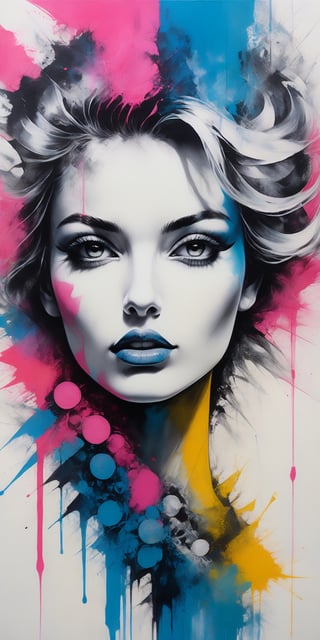 (masterpiece, high quality, 8K, high_res), handpainted, pencil drawning, underground art style,
portrait of a beautiful woman, vibrant picture, perfect colors combination, pink and white colors prevail, abstract, elegant merge of vibrant from pop art style and chaotic from grunge style, symbolism of unpredictability of life and vivid emotions, by badabum27