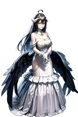 //Quality,
masterpiece, best quality
,//Character,
1girl, solo
,//Fashion,
,//Background,
white_background
,//Others,
,al1, demon horns, white gloves, white dress, bare shoulders, detached collar, cleavage, slit pupils, black wings, feathered wings, low wings,white dress,detached collar, full_body,firefliesfireflies