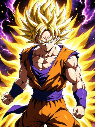  DragonBall Z, goku, freiza saga, 1st time super saiyan, torn clothes, radiant brilliant golden energy and aura, golden crazzy hair, glowing vibrant hard golden glow, super saiyan dbz namek freiza saga original super saiyan, stunning visuals, perfect, surreal hyper realistic meticulous Precisionism, ultra-detailed, best quality, masterpiece, Fizzlespell style,CartooNuclear Meltdown style