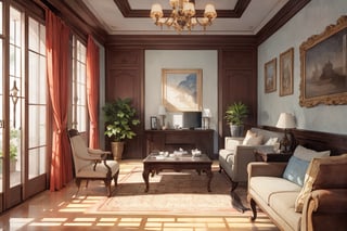 (masterpiece), best quality, living room, medium shot, ChineseWatercolorPainting