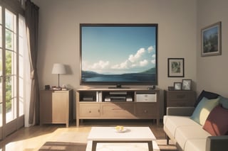 (masterpiece), best quality, living room, medium shot, Studio Ghibli