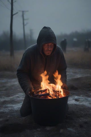 devil shivering cold, very uncomfortable place, with very cold air, very cold air, ice, frozen, frozen, scattered bones, human bones, very cold wind gusts, extreme cold, background devil shivering cold , by Hieronymus Bosch, Steve McCurry, by Lee Jeffries, by Jeremy Mann, unspecified ,Movie Still, cinematic filmmaker style,fire that looks like ice.
