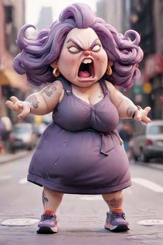 high with
ugly woman
purple hair
obese
shouting at
thin woman
walked

street