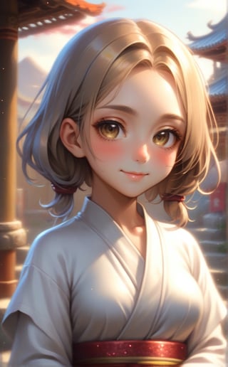 can you change woman to a buddhist nun with 
hair 
a little bit more smile 
long hair 
change cloth clour to more brigheer clour 

,xxmix_girl,EpicArt,little_cute_girl,glitter