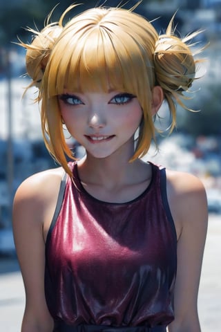 HimikoT, ultra detailed 8k cg, Toga Himiko, seductive, wide view , perfect eyes , looking back over shoulder 