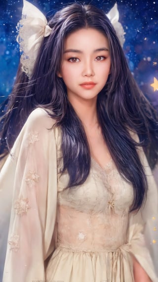 {{best quality}},  {{masterpiece}},  {{ultra-detailed}},  {illustration},  {detailed light},  {an extremely delicate and beautiful},  a girl,  {beautiful detailed eyes},  stars in the eyes,  messy floating hair,  colored inner hair,  Starry sky adorns hair,  depth of field,Brigitte01, Taiwan girl