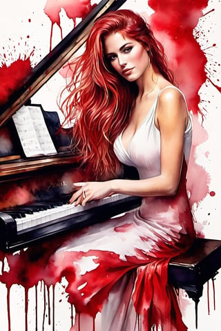 
oil paint, ,style pierre farel style cuba series,1 irish girl, big breasts, long open red hair, dress, cleavage, white skin, formal, red dress, instrument, faceless, , girl is playing 1grand piano, female is very sexy dressed and very senusal, sophie marceau

