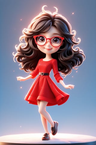 slim beautiful korean girl ,cute smiling face, full body, looking at viewer, close up smile face, blue eyes, beautiful long  hair, black hair ,ice age background ,Ray ban square translate specs ,,wearing sexy red ldress,black colour border ,Ultra HD ice  background,waving good bye