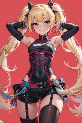 cute, Micro shorts, blond_hair,btfembelly, smile, proud,sexy,anime, trust