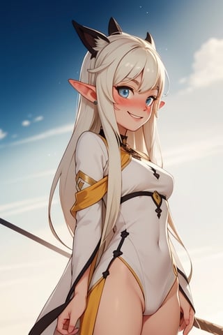  white_hair, blond_hair,  longhair,C4ndyl4ndAI, elven_ears, smile, blushing