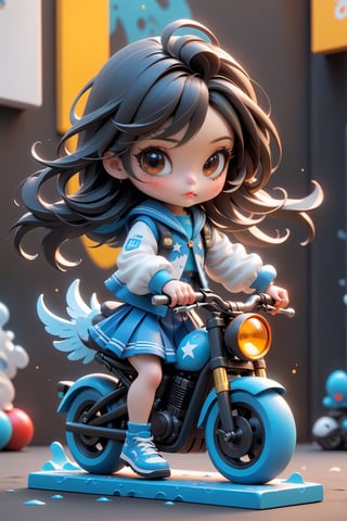 best quality, masterpiece, beautiful and aesthetic, vibrant color, Exquisite details and textures, Warm tone, ultra realistic illustration, Sticker, Chibi, colorful perfect 3d ink splash forming perfect detailed extreme close up perfect realistic a 16yo taiwan girl ,with long black hair wearing a blue and white Sailor suit and knee length pleated skirt,riding a motorcycle, 3d, toy style, ultra hd, realistic, vivid colors, highly detailed, UHD drawing, perfect extreme dark black background, perfect composition, beautiful detailed intricate insanely detailed octane render trending on artstation, 8k artistic photography, photorealistic concept art, soft natural volumetric cinematic perfect light, graffiti art, splash art, street art, spray paint, oil gouache melting, acrylic, high contrast, colorful polychromatic, ultra detailed, ultra quality, CGSociety,Wings, 3d, toy style, realistic, vivid colors, highly detailed, UHD drawing, perfect extreme dark black background, perfect composition, beautiful detailed intricate insanely detailed octane render trending on artstation, 8k artistic photography, photorealistic concept art, soft natural volumetric cinematic perfect light, graffiti art, splash art, street art, spray paint, oil gouache melting, acrylic, high contrast, colorful polychromatic, ultra detailed, ultra quality, CGSociety,