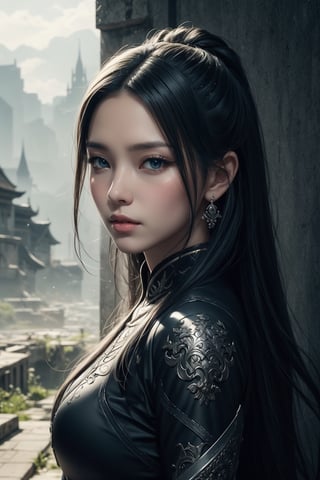 A beautiful Indonesian girl with a sword, a character portrait, by Yang J, fantasy art, anime girl in real life, artwork in the style of guweiz, hd anime wallaper