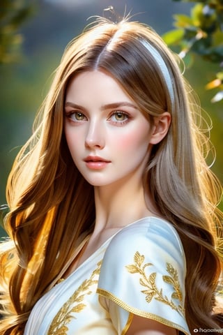 Photorealistic full body, best quality, 1 beautiful woman of 40 years old, slim with toned body, white skin tone, diamond-like face, thin and round eyebrows, almond-shaped green eyes, small nose, medium mouth with thick lips, small ears, white and silky hair, long Her hair is long, her hands are delicate and fine, her clothing is medieval fantasy type, dressed in white armor with gold finishes, under the armor she wears orange clothing, she wears a white and orange cape, her look is strong and determined., you can see the body whole from head to toe, real life, best shadow, RAW,clear ,high resolution,8K masterpiece, photograph, 1woman, confident posture, full body, realistic skin, photographic, best quality, high detailed, Masterpiece, intricate details, high resolution, extremely detailed, looking straight ahead, intense gaze, her facial features are that of a tough and wise woman,

In the background It is in a flat area like on a hill and in the distance you can see a white city
,Nice legs and hot body,Saree,realistic,ragnarokhiwiz