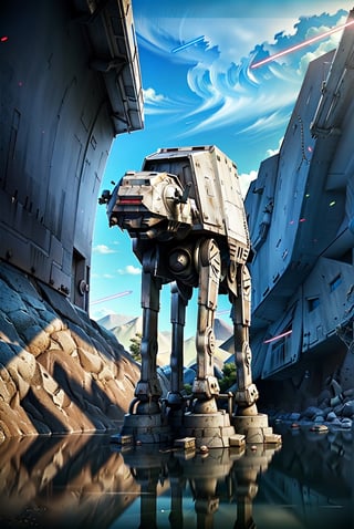 ((1 male)), AT-AT Walker, whole body, 3D figure, AT-AT, natural light, real image quality, dynamic pose, video lighting, perfect composition, super Detail, Official Art, Masterpiece, Best Quality, Reflection , High Resolution CG Unity 8K Wallpa per, Detailed Background, Masterpiece, Photorealistic, Random Angle, Urban Airport, Spaceport, whole body, star wars,