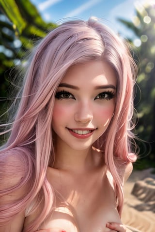 Full body image masterpiece, high quality, realistic aesthetic photo ,(HDR:1.4), pore and detailed, intricate detailed, graceful and beautiful textures, RAW photo, 8K, (bokeh:1.1),  natural and soft lighting, head lighting, cool tone, focus on girl, Belle Delphine, 
nordic-1girl, beautiful face, lustful smile, beautiful pink wavy long hair (pink hair), curl dull bangs, beautiful brown eyes, smooth fair skin, juicy lips, flushed cheeks, eye_shadow, make-up, huge breasts, thin thighs,  nude, naked, pupic hair,  Female pubic hair, hairy vagina, 
high detailed, ultra detailed, Subsurface scattering, curvy body,
high resolution, world-class official images, impressive visual, perfect composition,see-through,gem,REALISTIC,hanging breasts,


she is kneeling at the beach, water around her knees, she is lustfully smiling to the viewer

outdoor, beautiful landscape, beach, sand, waves, water, pool, 
naked breasts, hanging breasts, hanging breast,Nipples Detailed, small nipples, small areolas, hard nipples, naked, nude,Pubic hair, Female pubic hair,Breast,