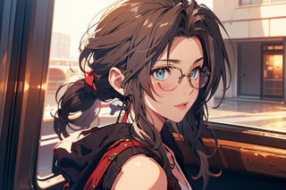 Midjourney,Digitalart Aerith in sunglasses  ,FF7Aerith,masterpiece