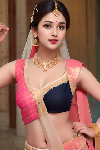 Indian beautiful and hot style bhabhi look wearing in 
Vyjayanthimala,Rekha , age 35, realistic body skin, brown eye ,white teeth, tilak on forhead ((wearing pink saree black blouse)),neckless and earring,Makeup,beautiful,detailed eyes,detailed lips,portrait,endless beauty,Milf, smile on face,((stading in front of kedarnath temple))red lipstik,pov_eye_contact,A gorgeous hindu indian girl,very fit, very toned, very athletic, naughty poses, hyperdetailed,full body, head to toe
,Anime Style, 